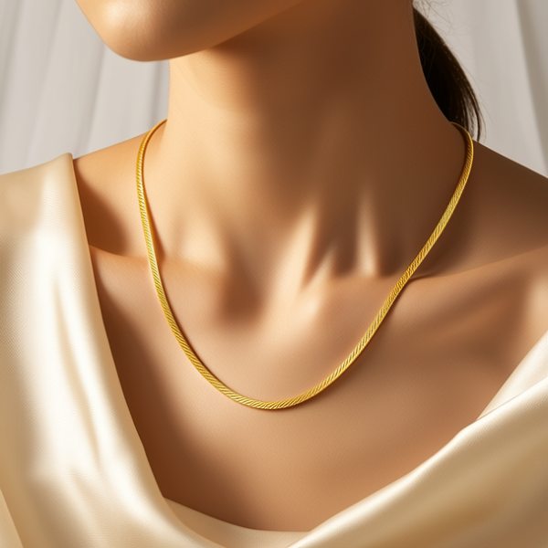 黄金项链真实图片女款